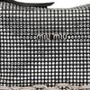 Miu Miu Miu Spirit Faux Crystal Decor Detachable Chain Satin Shoulder Tote Bag Women handbags Black 5BC103-2D5H-F0002-V-OOO