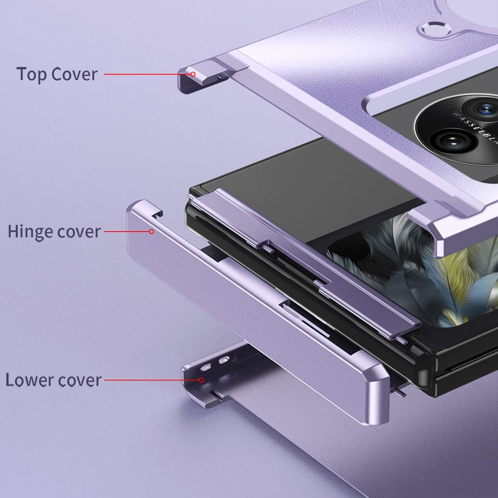 For Oppo Find N3 Flip 5G Hard PC Phone Case Hinge Design Frost Plating Cover Protector