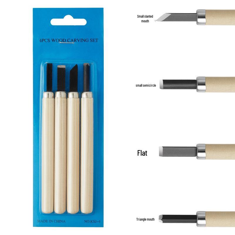 12-Piece Handmade Wood Carving & Engraving Knife Set with Student Art Eraser
