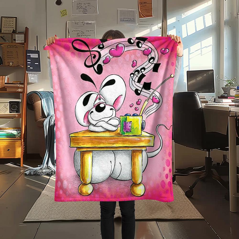 1PC Diddl Patterned Flannel Blanket Suitable For All Seasons for Home Decor Warmth and Comfort Gifts Holiday Present