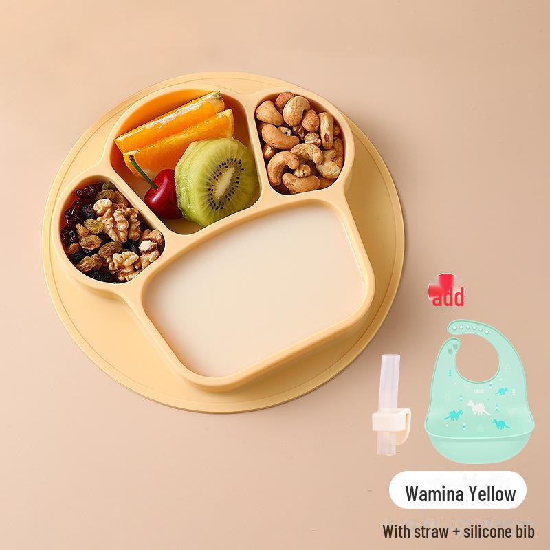Silicone Suction Cup Divided Baby Plate & Bowl Set for Toddlers
