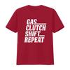 Gas Clutch Shift Repeat Mens T Shirt Automotive Inspired Design for Gearheads Vintage Washed Streetwear Breathable Slightly