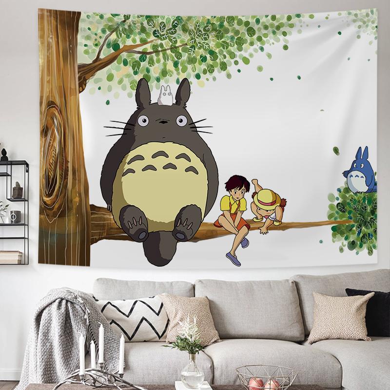 

Hayao Miyazaki Totoro Background Cloth Ins Hanging Cloth Anime Hanging Paint Wall Bedhead Tapestry Room Dormitory Wall Cloth 74x94cm(29x37in)