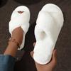 Pantofole da interno in peluche con incrocio invernale, comode e calde, con suola morbida e pelosa, antiscivolo, per la casa