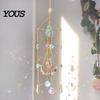 Wind Chime Faux Crystal Suncatcher for Window, Natural Stone Rainbow Maker with Prism Home Decoration Pendant Indoor Outdoor, Home, Garden,