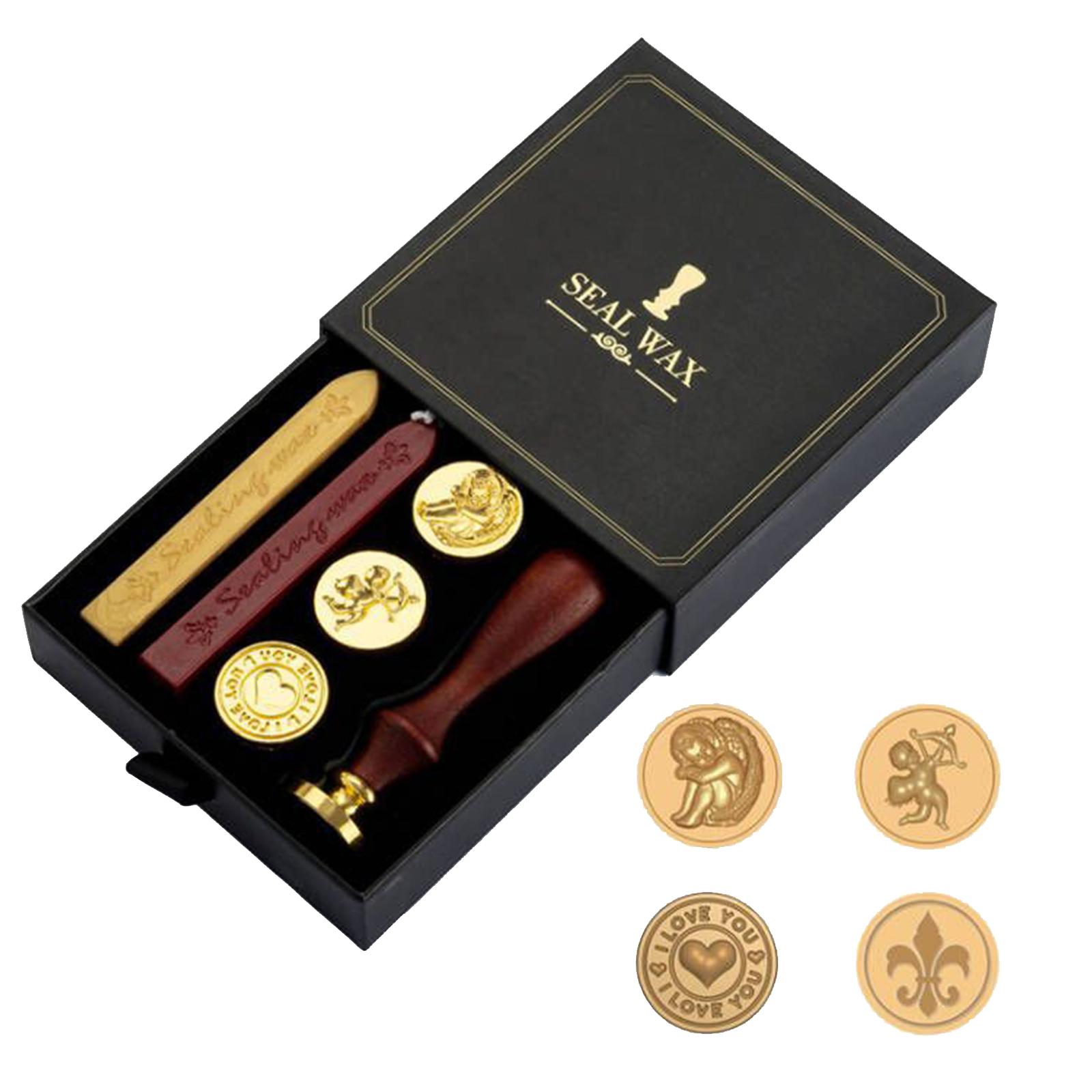 

25 мм сургучная печать, штамп для скрапбукинга, латунные винтажные штампы и набор почтовых марок с деревянной ручкой для письма, вечерние, подарочная упаковка, свадьба C