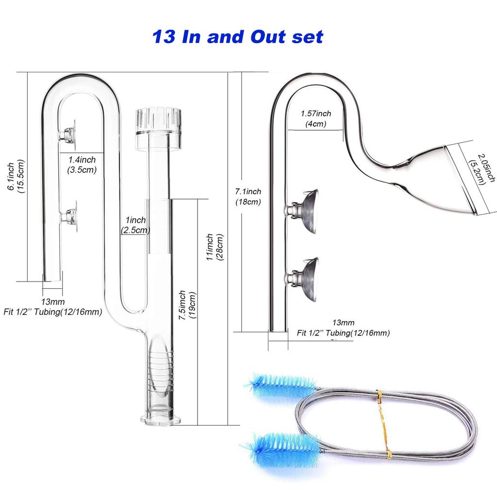 Aquarium Filtration Pipes Clear Glass Lily Pipe Surface Skimmer Inflow Pipes For Aquatic Filtration System Overseas Shipping