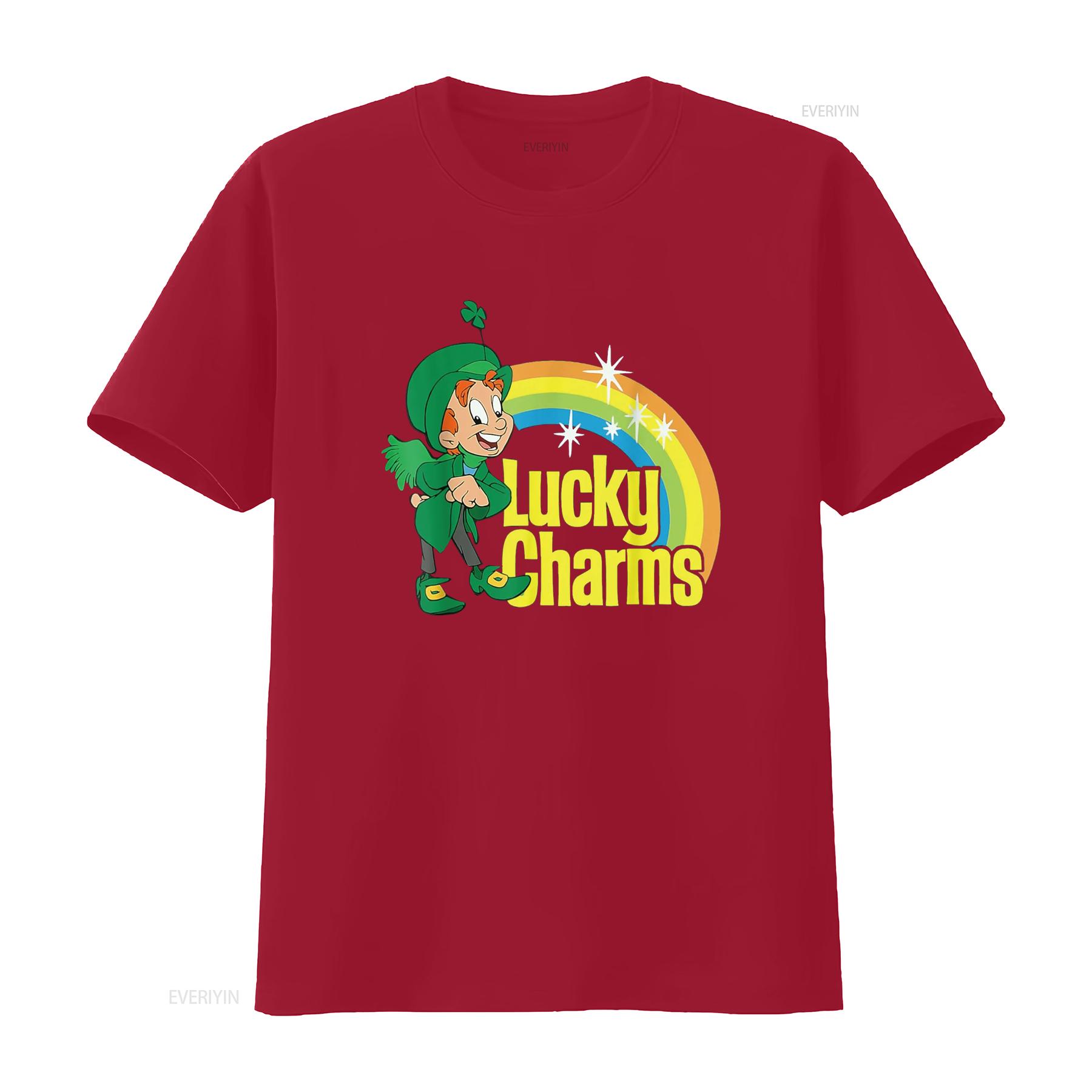 Lucky Charms shirt Leprechaun St Patricks Day Rainbow T vintage Washed Casual graphic Comfortable Versatile S