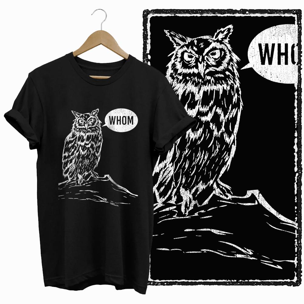 Coolmind DB 100% Cotton owl Print Exclusive Graphic women T shirt Cool BLACK women tshirt big size tshirt for women tee shirt