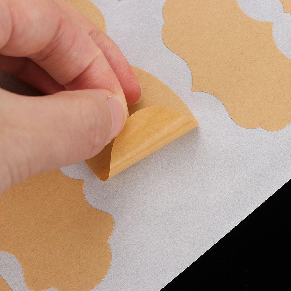 Self Adhesive Cake Decoration Creative Labels Stickers Kraft Paper Blank Sticky Packaging Seals