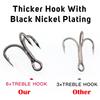 6 Times Treble Hooks for Big Game 50/20pcs Bluefish Salmon Kingfish 8# 6# 4# 2# 6X Strong Treble Sea Fishing Hooks for Saltwater