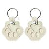 Faux Leather Pet Memorial Keychain Paw Shaped Keepsake Key Chain Easy to Use Pet Hair Storage Bag Key Holder