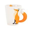 Handmade Ceramic Mug With 3D Fox Relief Design Cute Cartoon Coffee Cup Graduation Gift Office Use