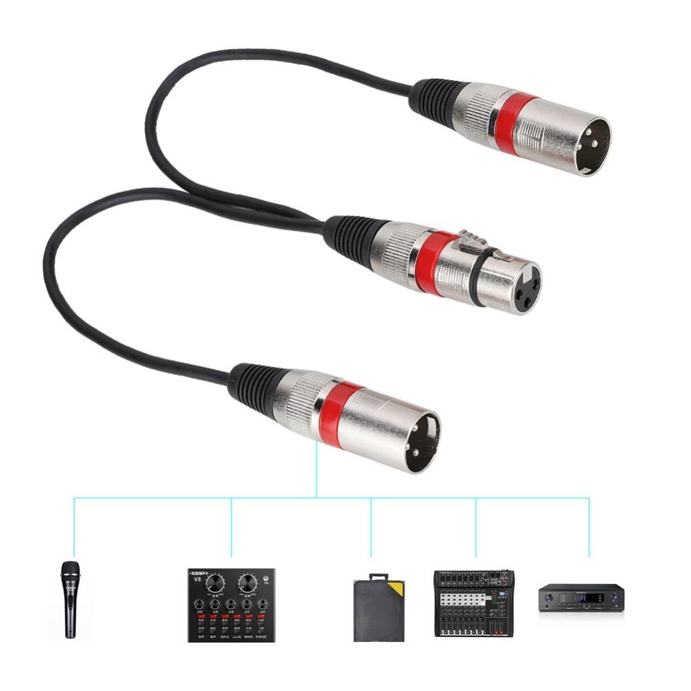 30cm Length XLR Female To Dual Male Splitter XLR Splitter Cable for Canon For Microphones