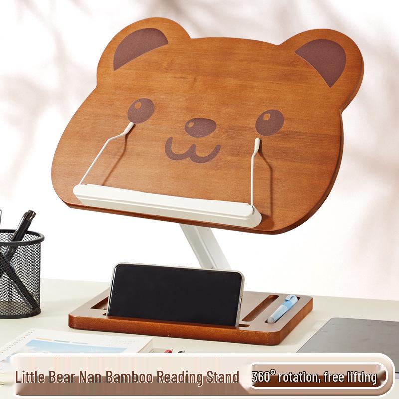 Adjustable Solid Wood Children's Reading Stand: Multifunctional Desktop Book Holder for Elementary Students