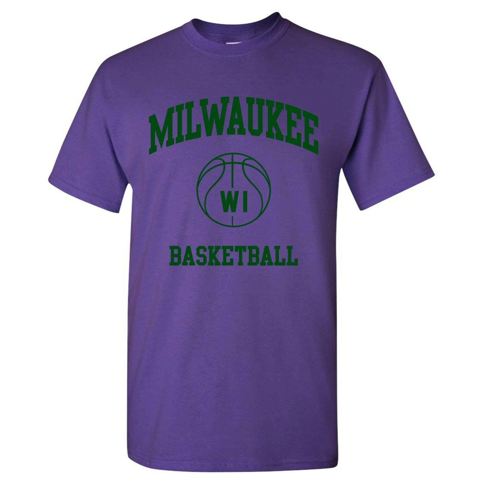 Milwaukee Classic Basketball Arch Basic Cotton T-Shirt L