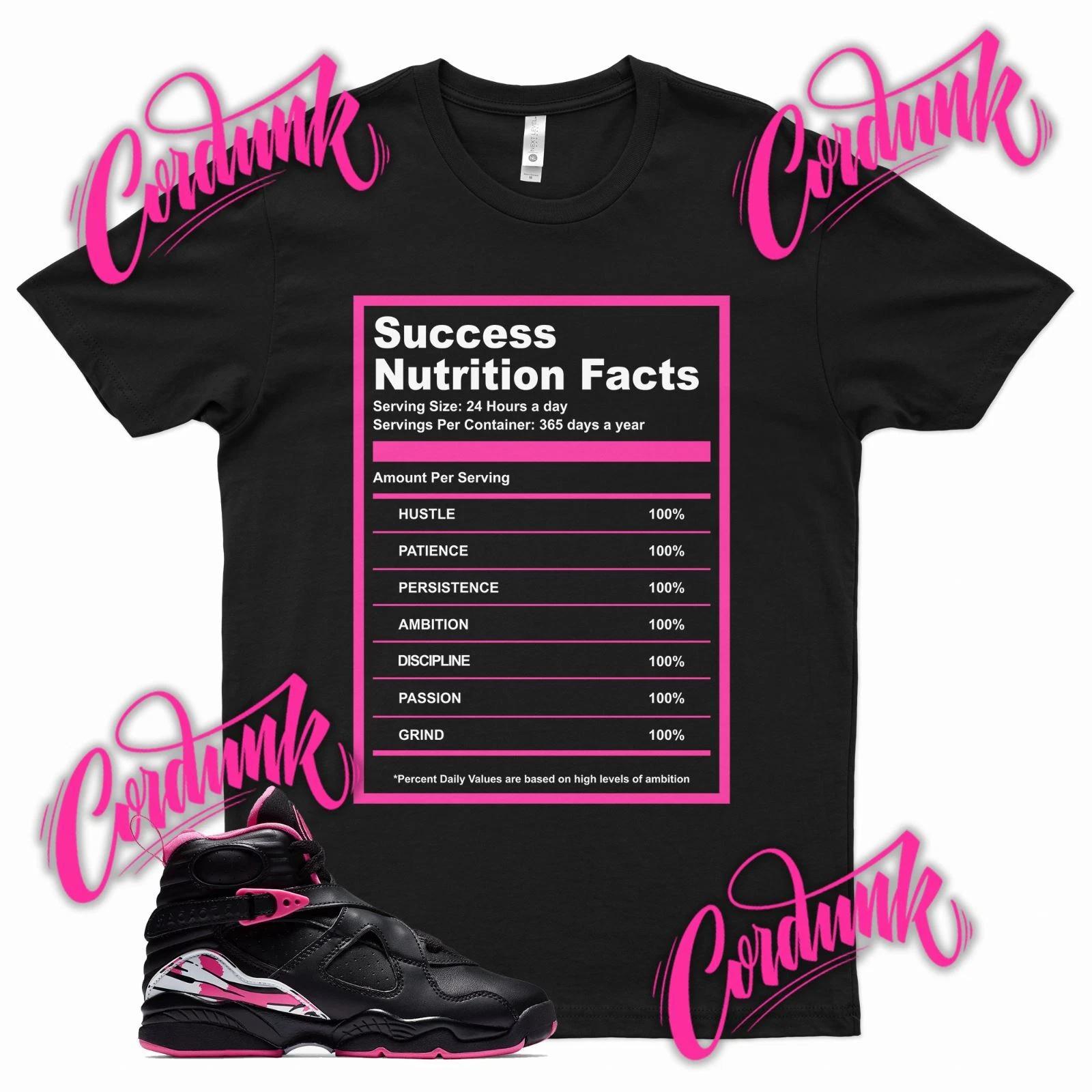 

Черная футболка SUCCESS FACTS для J1 8 Pinksicle Deadly Pink 5 7 12 Vivid Mid 4XL