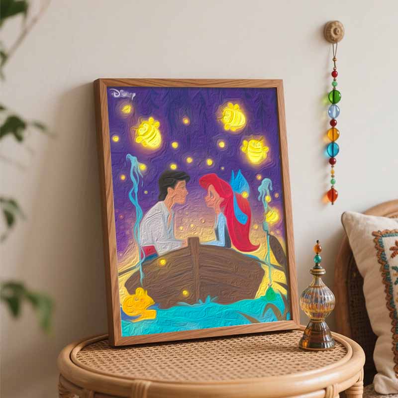 Disney Little Mermaid DIY Digital Oil Painting Coloring Handpainted Handpainted Filling Home Decoration Gift for Couple Art Decor