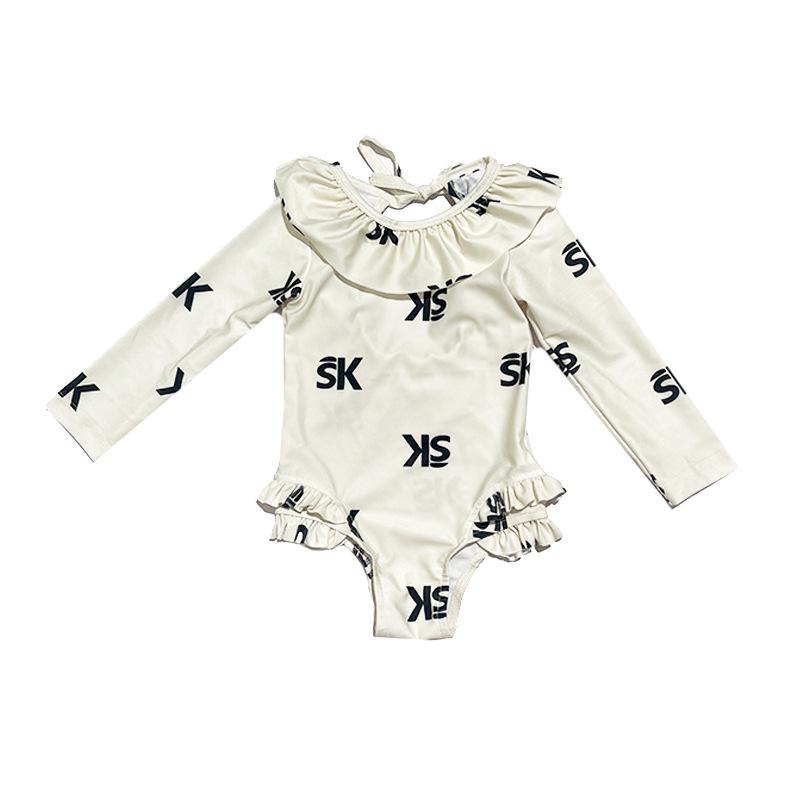 

Корейский детский купальник с длинным рукавом – Быстросохнущая защита от солнца, Унисекс, Цельный, Повседневная мода 120 cm