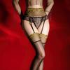 Double Color Lace Waist 2 In 1 Pantyhsoe Sexy Women'S 3D Oil Shiny Sheer Above Knee Stocking Crotchless Tights Fashion Printing