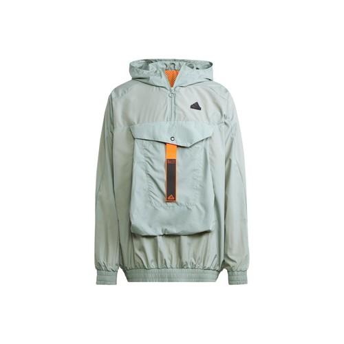 

adidas CITY ESCAPE Premium Logo Sports Casual Jacket for Men, Silver Gray Green XL серый/серебряный