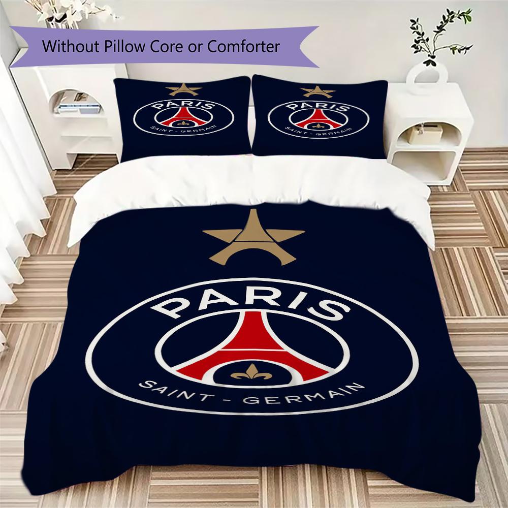 Paris Saint Pattern Bedding Uilt Set Uilt Cover Pillowcase Home Decoration Birthday Gift (1 * Duvet Cover + 2 * Pillowcase Without Core)75