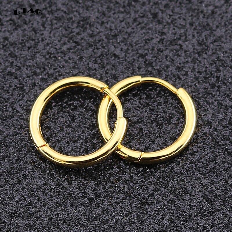 Utag Hoop Øredobber Dame Gulltone/Rose Gulltone/Svart Farge Runde Sirkel Øredobber Øre Fingerring Klips Øredobber Aretes MujerTrendy Øredobber