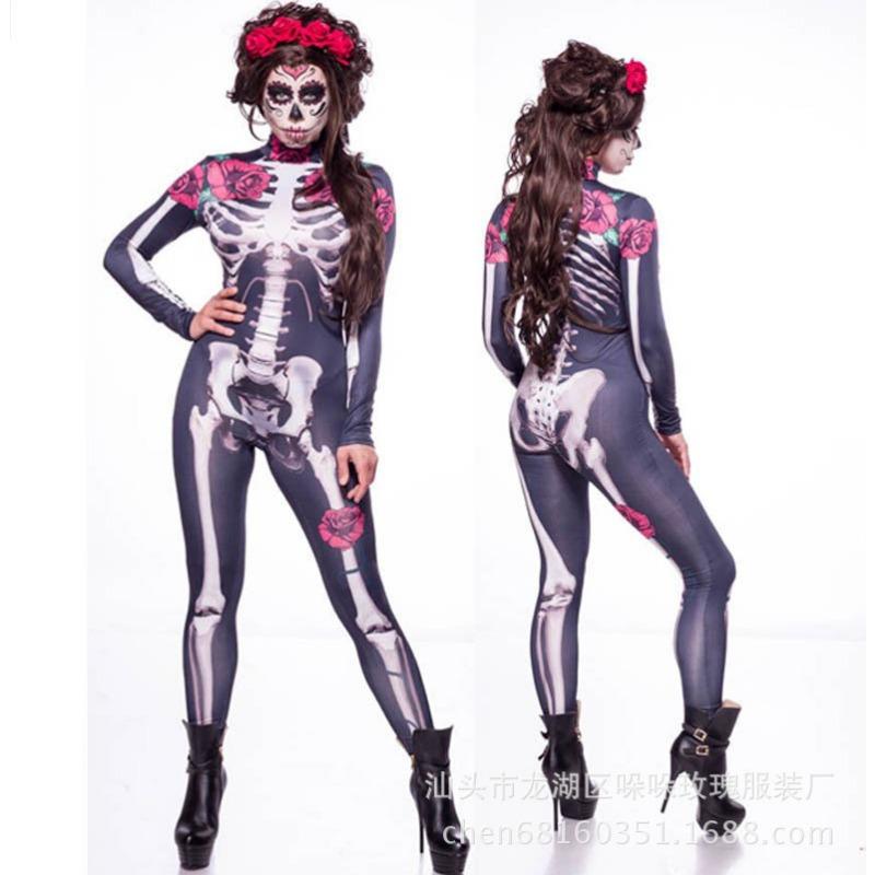 

Костюм Черепа на Хэллоуин, Комбинезон Зомби, Униформа, Нежить Бар, Костюм Зомби Черепа на Хэллоуин One Size