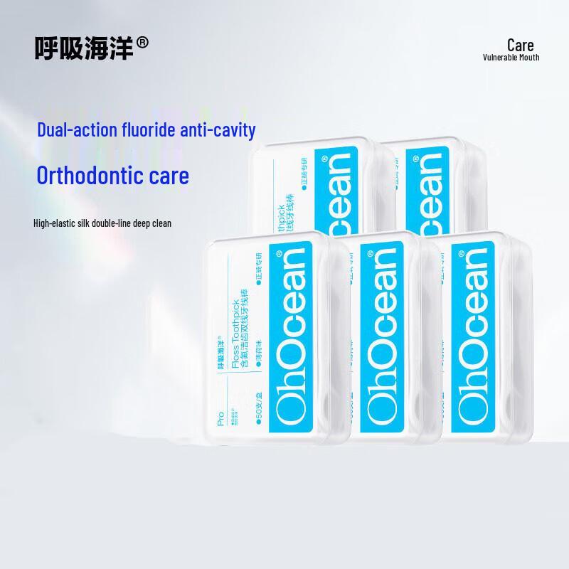 Mint Flavored Fluoride Double Line Dental Floss Picks