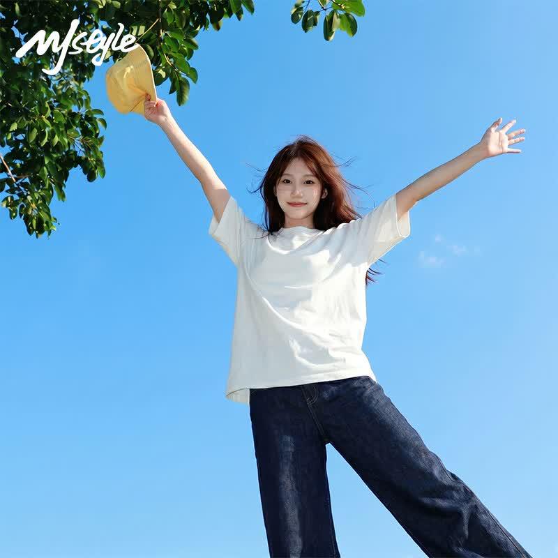 MJ STYLE Women s Casual Loose Fit Cotton T-Shirt S