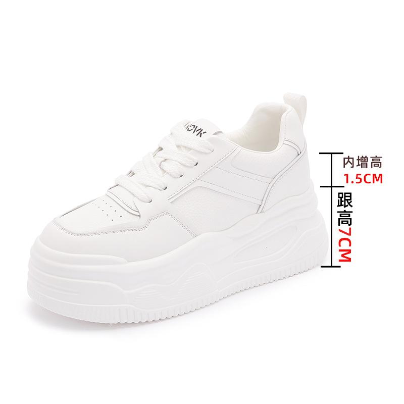 

Маленькие белые туфли, женские, весна-лето, новые, с внутренней стороны, высокие, детские, с толстой подошвой, женские, для спорта и отдыха 34 белый