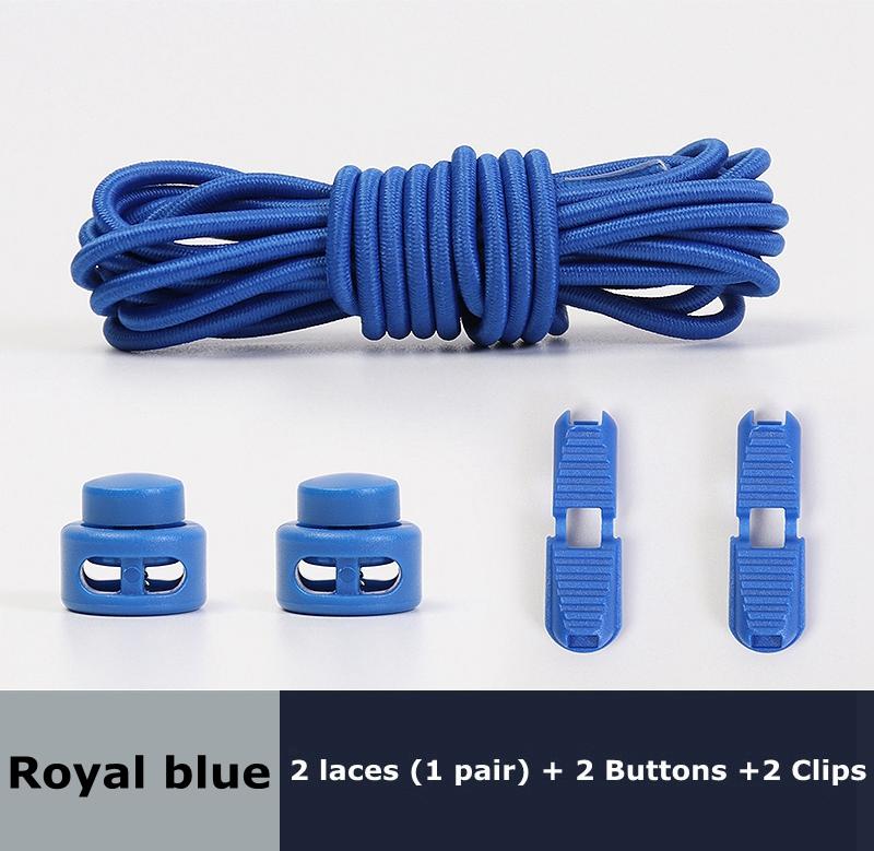 1pair Elastic Shoelaces Round Spring Plastic Lock Quick Wear In 1 Second No Tie Shoelaces Suitable for All Shoelaces Lazy Laces