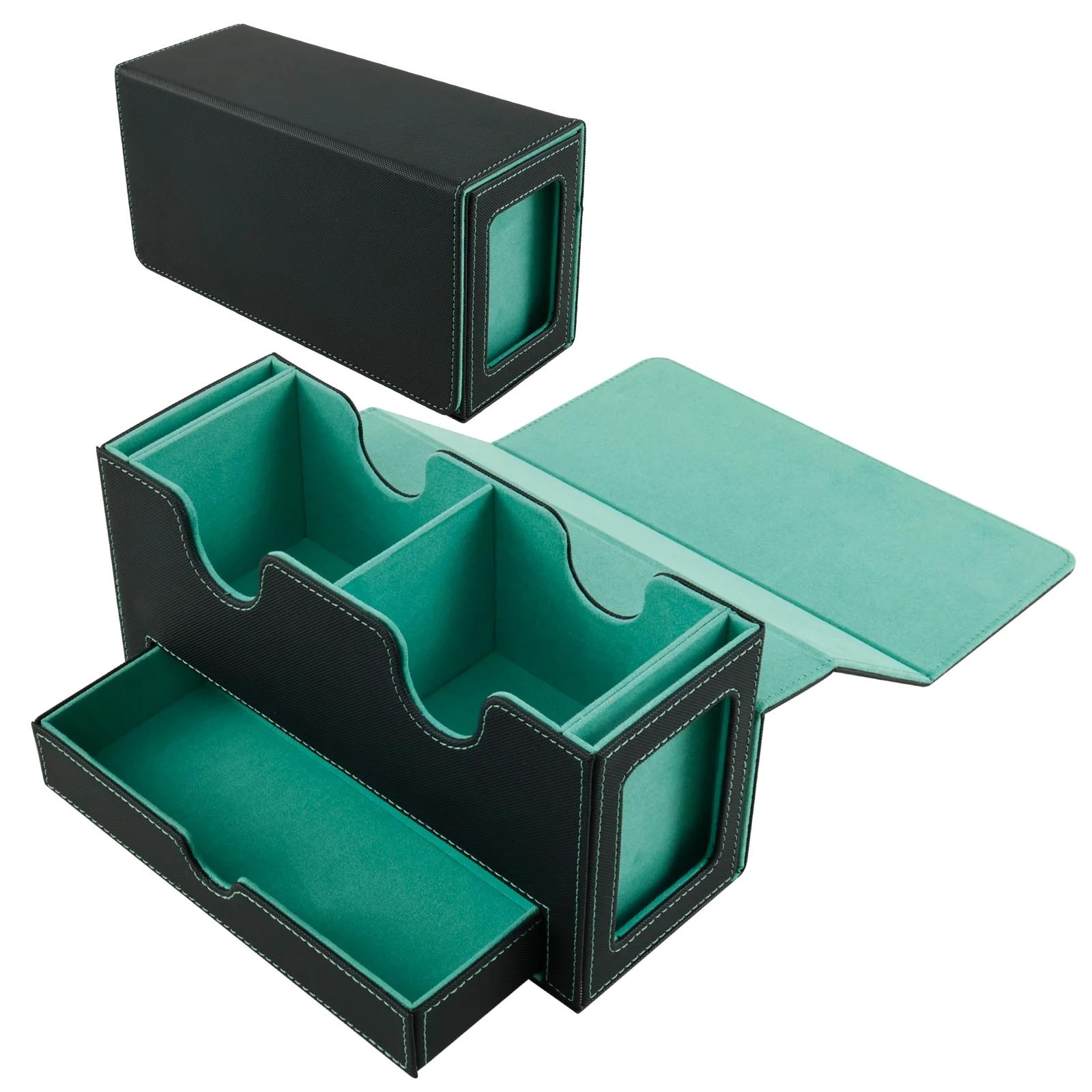 

Коробка для хранения карт из искусственной кожи, ящик для хранения карточек для настольных игр One Size