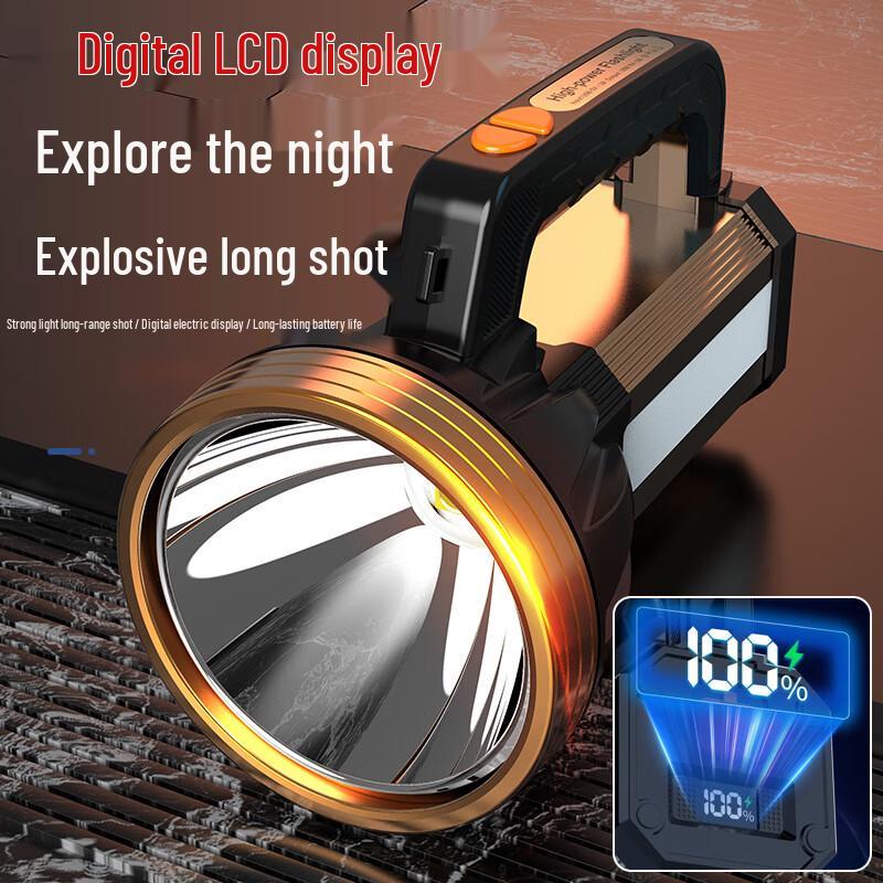 Nufeng Solar Rechargeable LED Flashlight with Digital Display