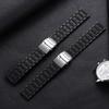 Silicone Soft Watchband Watch Strap 20mm 22mm Sports Waterproof Folding Safety Buckle Soft Silicone Strap Watch Accessories