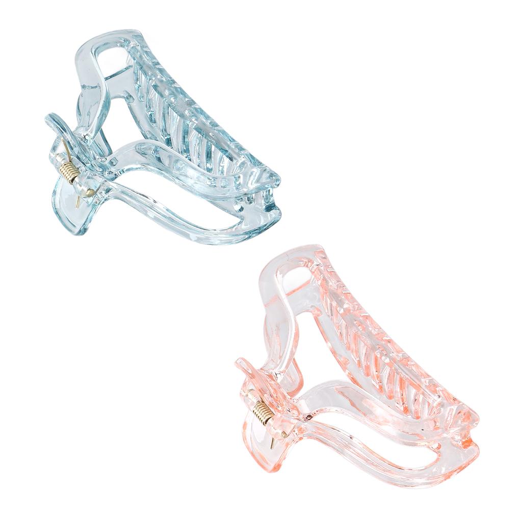 2PCS Hair Claw Clip Plastic Resin Non Slip Jaw Hairpin Accessories for Bathing and Makeup