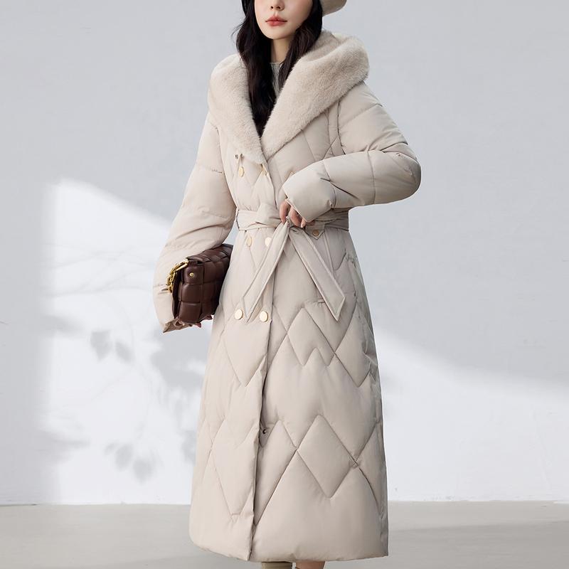Sleeves Detachable Fashion Woman Parkas Winter Long Coats With Belt Hooded Thick Female Jackets