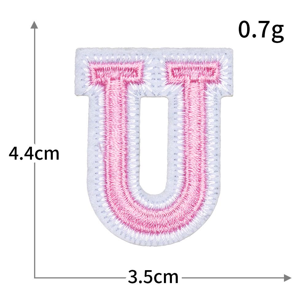 Exquisite Pink Embroidered Alphabet Patch for Jackets & DIY Decor