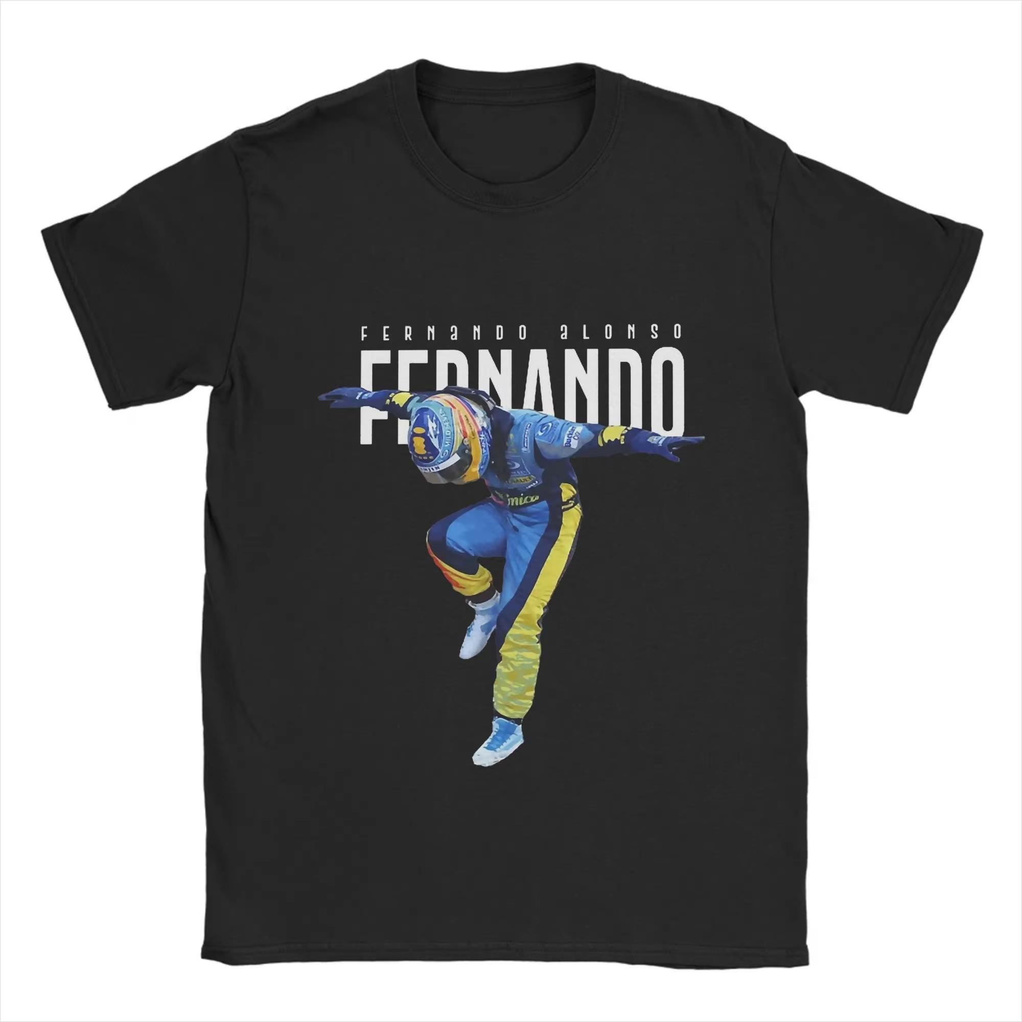 

Fernando Alonso Beach Dance Cotton for Men s Trending Custom Logo Short Sleeve Vintage Adult Children Parent Child Tshirt - M... S разноцветный