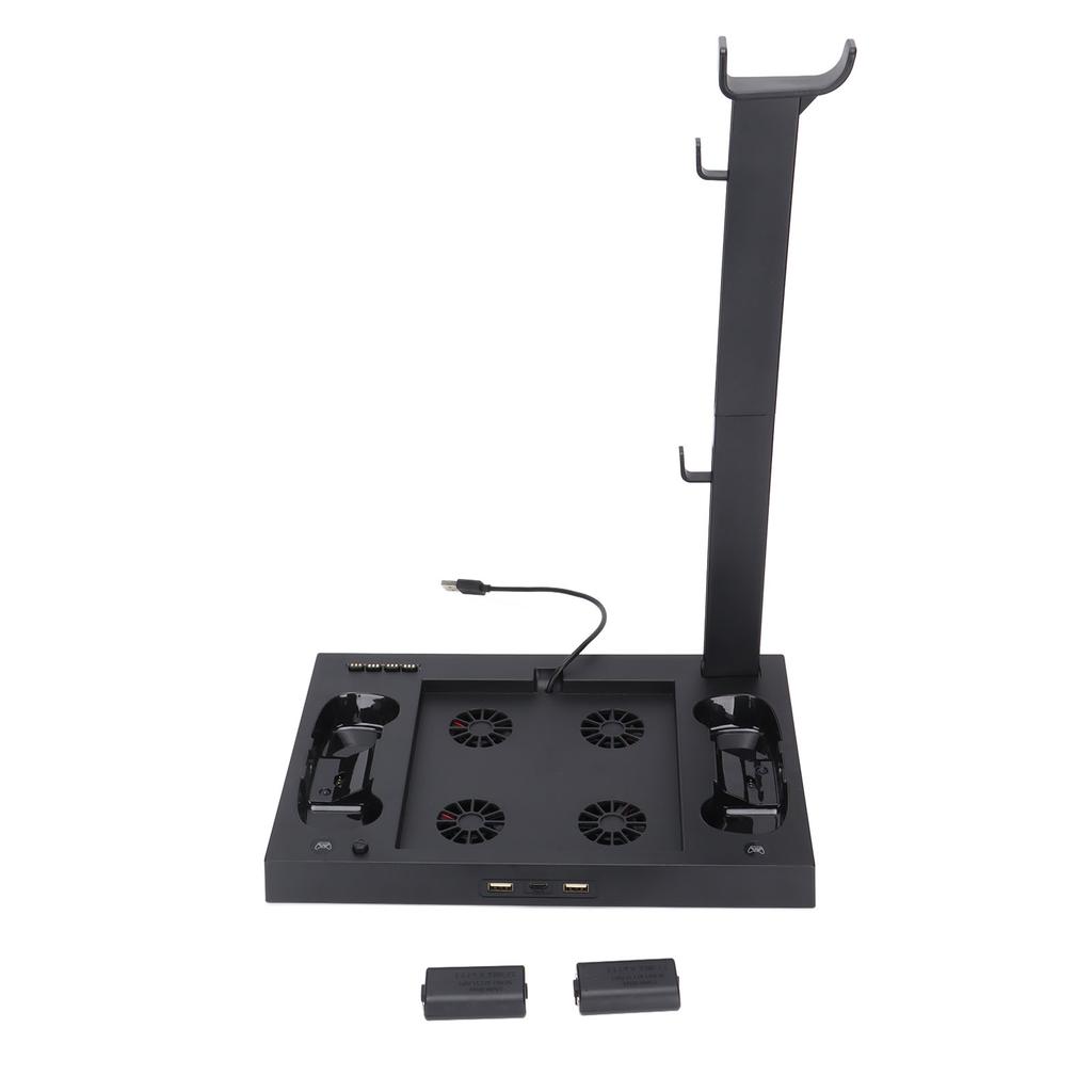 For Xbox Series X Console Cooling Stand Multifunctional Cooling Fan Base with Headset Bracket Battery Adapter