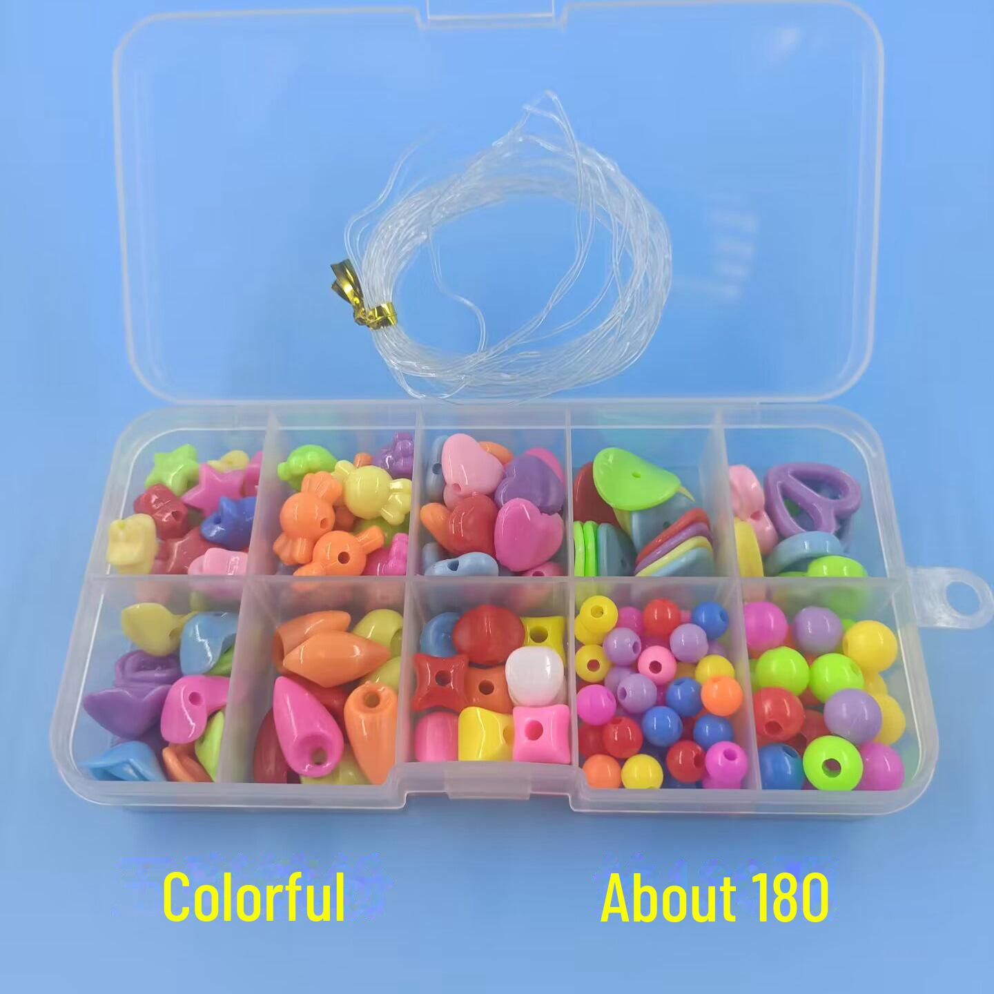 Детский набор для самостоятельного изготовления браслета из бисера - развивающая игрушка для девочек 10 grids + 3 meters of wire