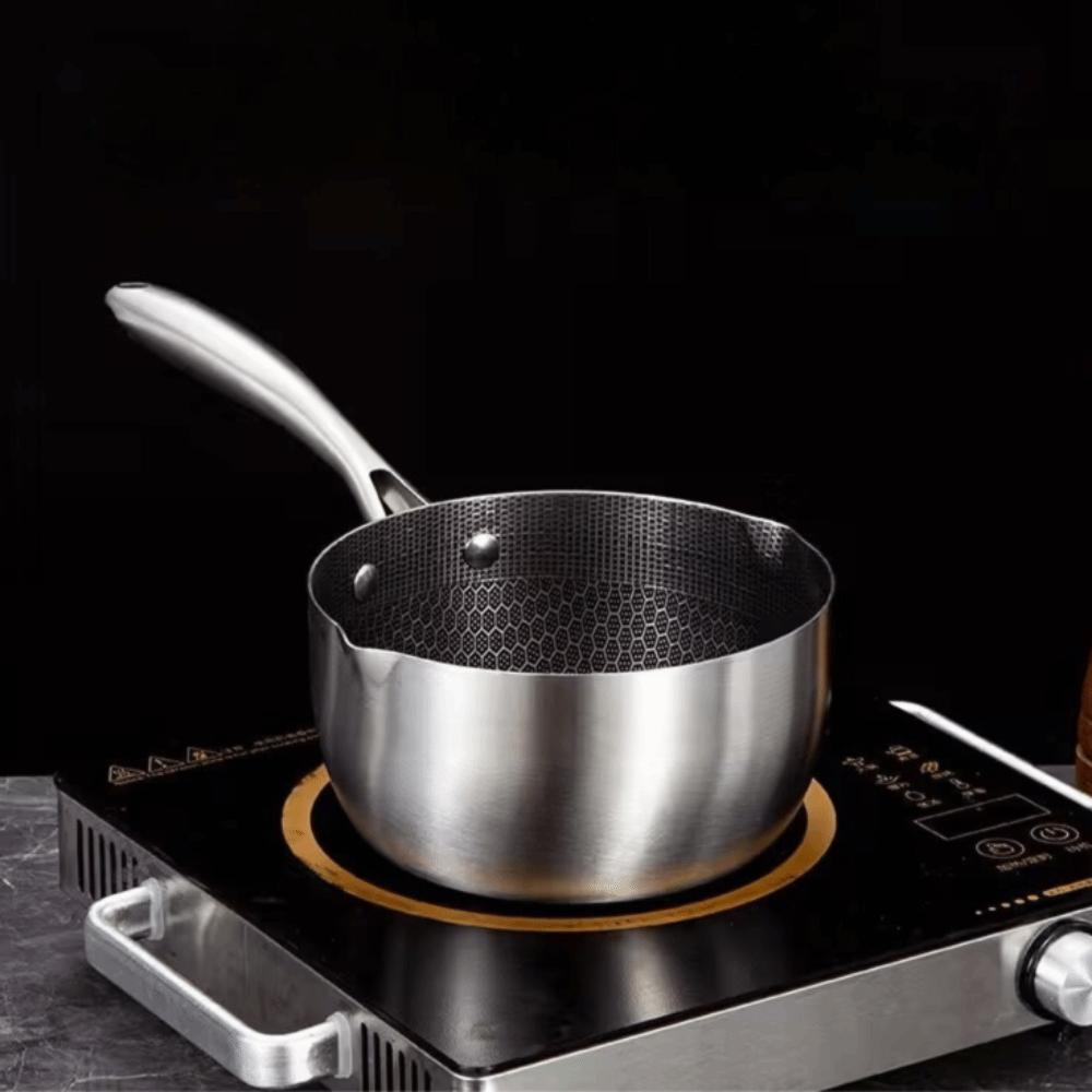 Versatile Versatile Stainless Steel Pot with Cover 18cm Non-Stick Food Pot Frying Stir-Frying Cooking Boiler Kitchen