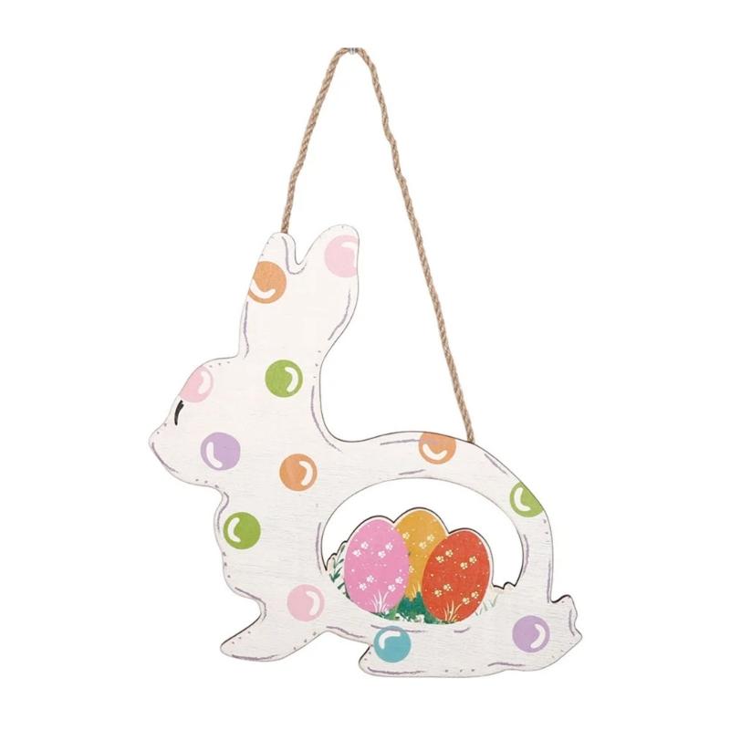 Hanging Sign Happy Easter Porch Welcome Sign for Door Wall Hanging Greetings Pendant Supplies Festival Adorment