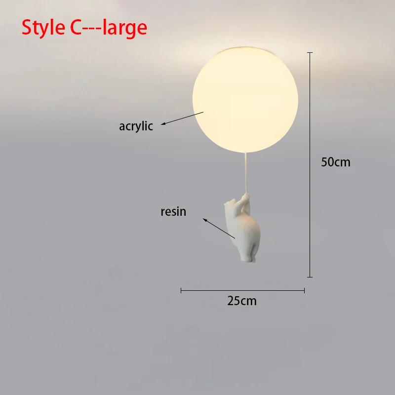 Modern Acrylic Spherical Cartoon Bear Resin Small Animal Bedroom Ceiling lamp Children's room Chandelier Corridor Ceiling Lamp
