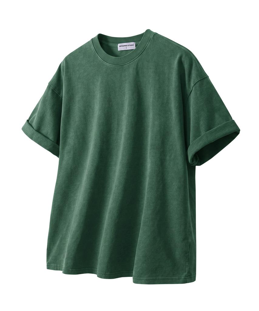 UNTAPPED STUDIO [2Pack] 230G Pigment Oversized Short Sleeve T-Shirt 5 Colors