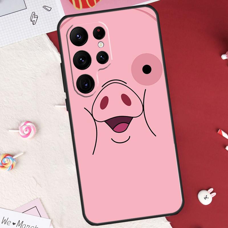 Cute PINK Kawai Pig Case For Samsung Galaxy S24 FE S20 FE S21 S22 S23 S25 S26 Ultra S10 Plus S25 FE Cover Shell