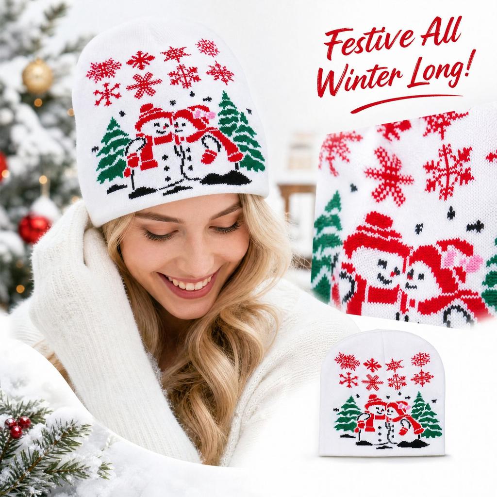 Unisex Christmas Knitted Hat for Men Women Fall Winter Holiday Party