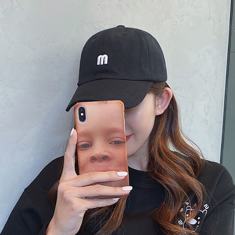 

Summer Baseball Cap For Women Men With Embroidered M Letter Sunshade Adjustable Cotton Sun Hat