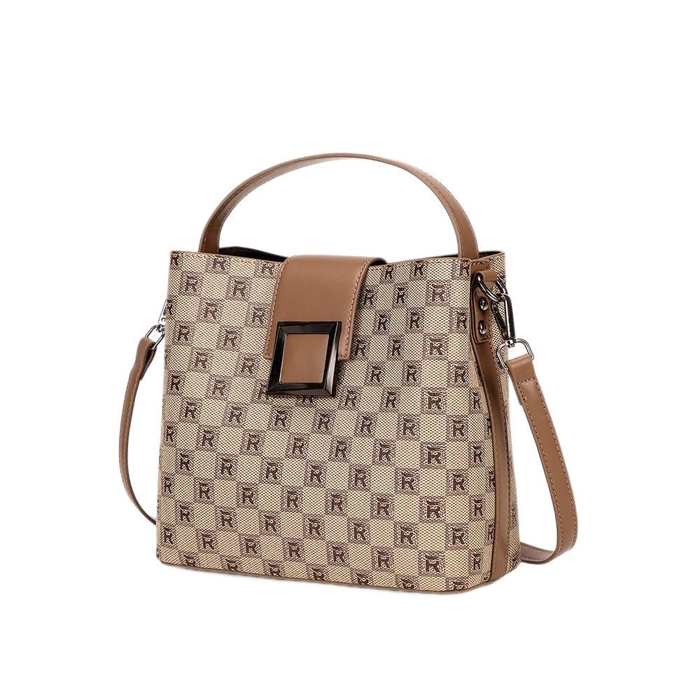 Women's shoulder bag 2026 new model with monogram print, bucket bag, fashionable and versatile crossbody bag, high-end feel for commuting