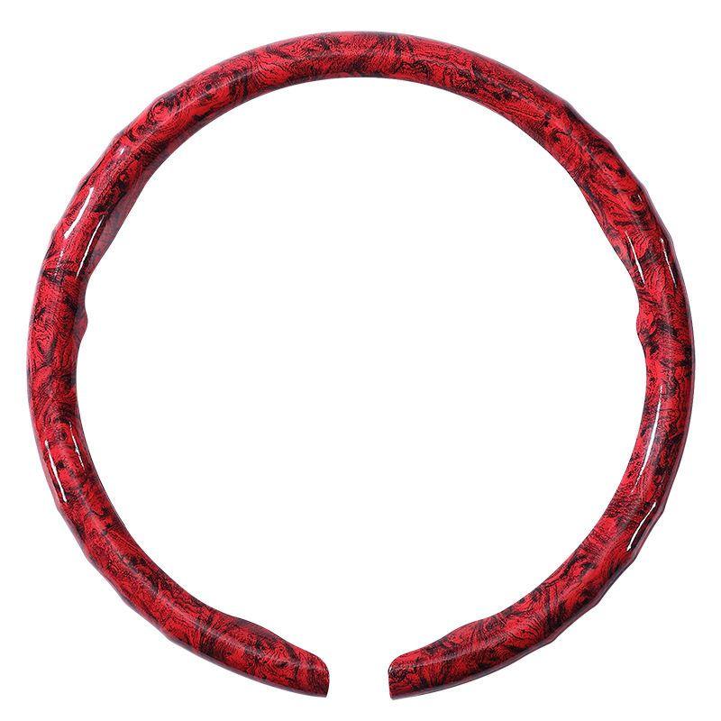 Car Steering Wheel Cover New Model with Peach Wood Grain, Universal for All Seasons, Clip-On Car Decoration Cover, Summer Anti-Slip Protective Cover